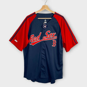STITCHES Men's MLB Jersey Large Boston Red Sox Button-Down Raglan NWT